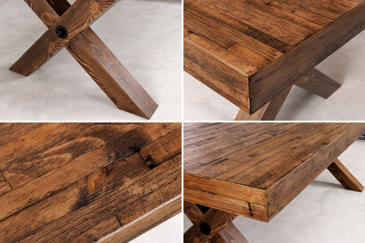 Dining table GOLIATH 210cm pinewood natural black