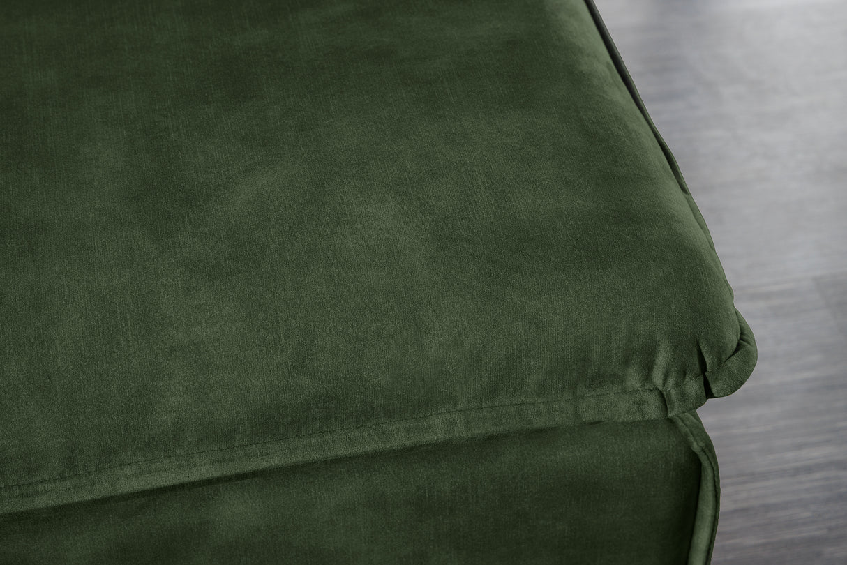 Hocker HEAVEN 100cm abnehmbarer Bezug Samt dunkelgrün