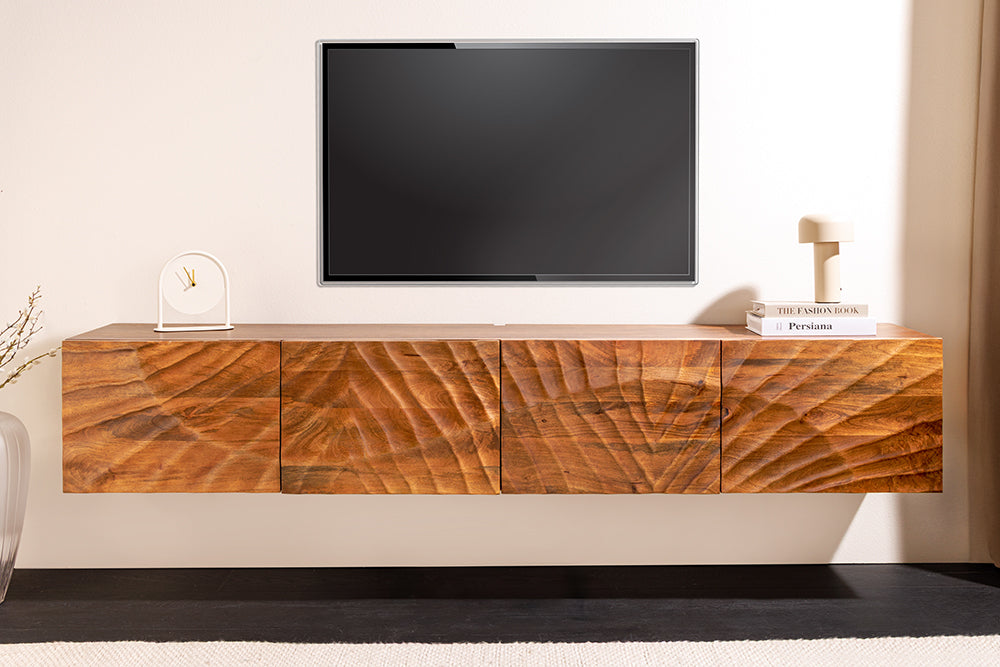 TV-Board SCORPION 200cm Hänge-Lowboard Mangoholz braun