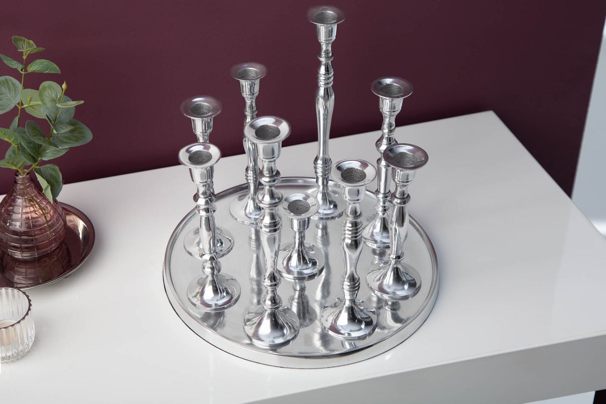 Candleholder MODERN BAROCK 9 flames silver