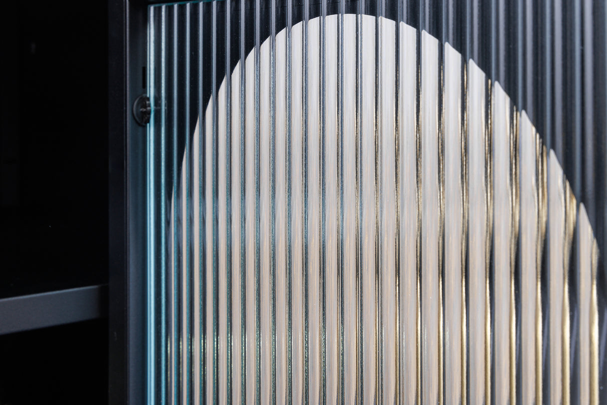 Nachttisch PARIS 60cm Riffelglas schwarz