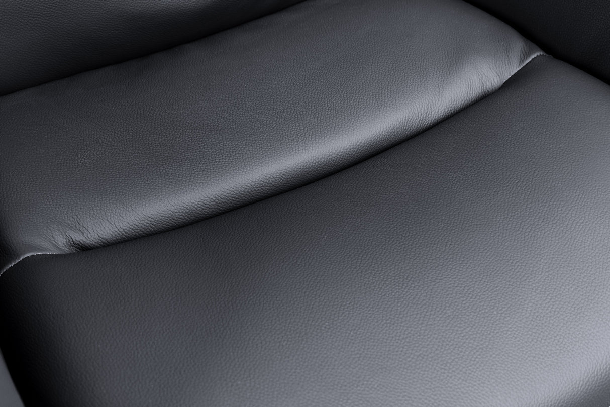 Swivel chair BIG GEORGE 360° with armrests genuine leather and microfibre anthracite