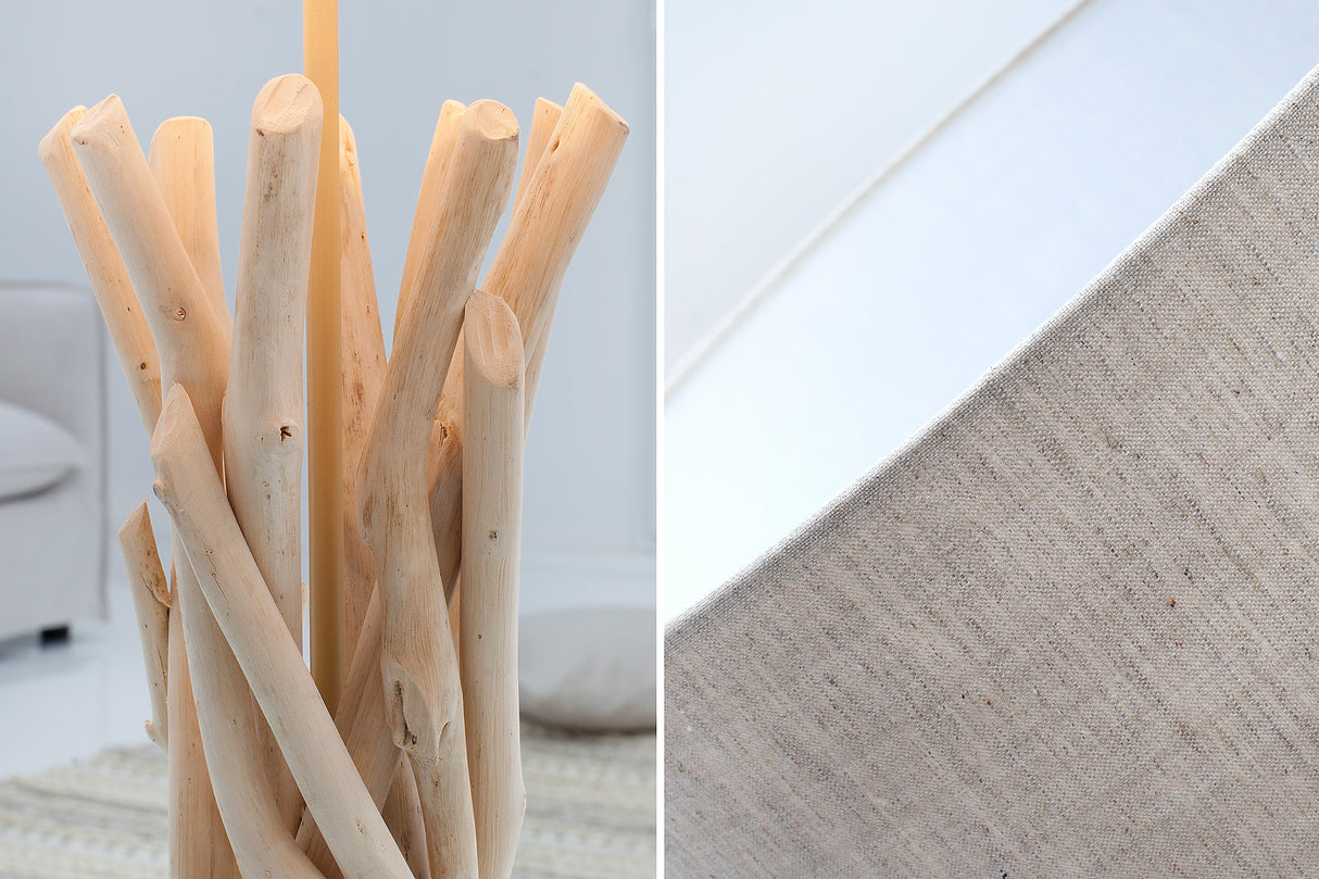 Table lamp WILD NATURE 62cm driftwood linen shade natural
