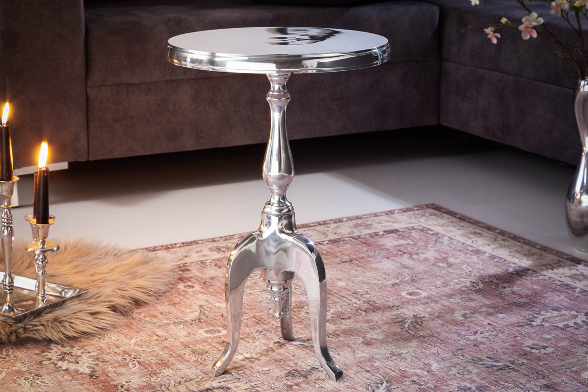 Side table JARDIN Ø 55cm round aluminium silver