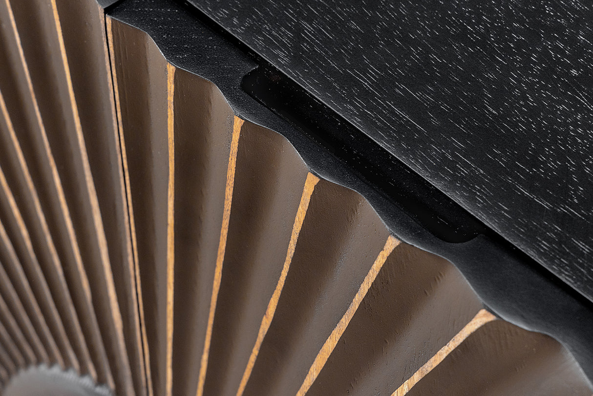 Sideboard SOLARIS 180cm 3D Mango Schwarz Gold