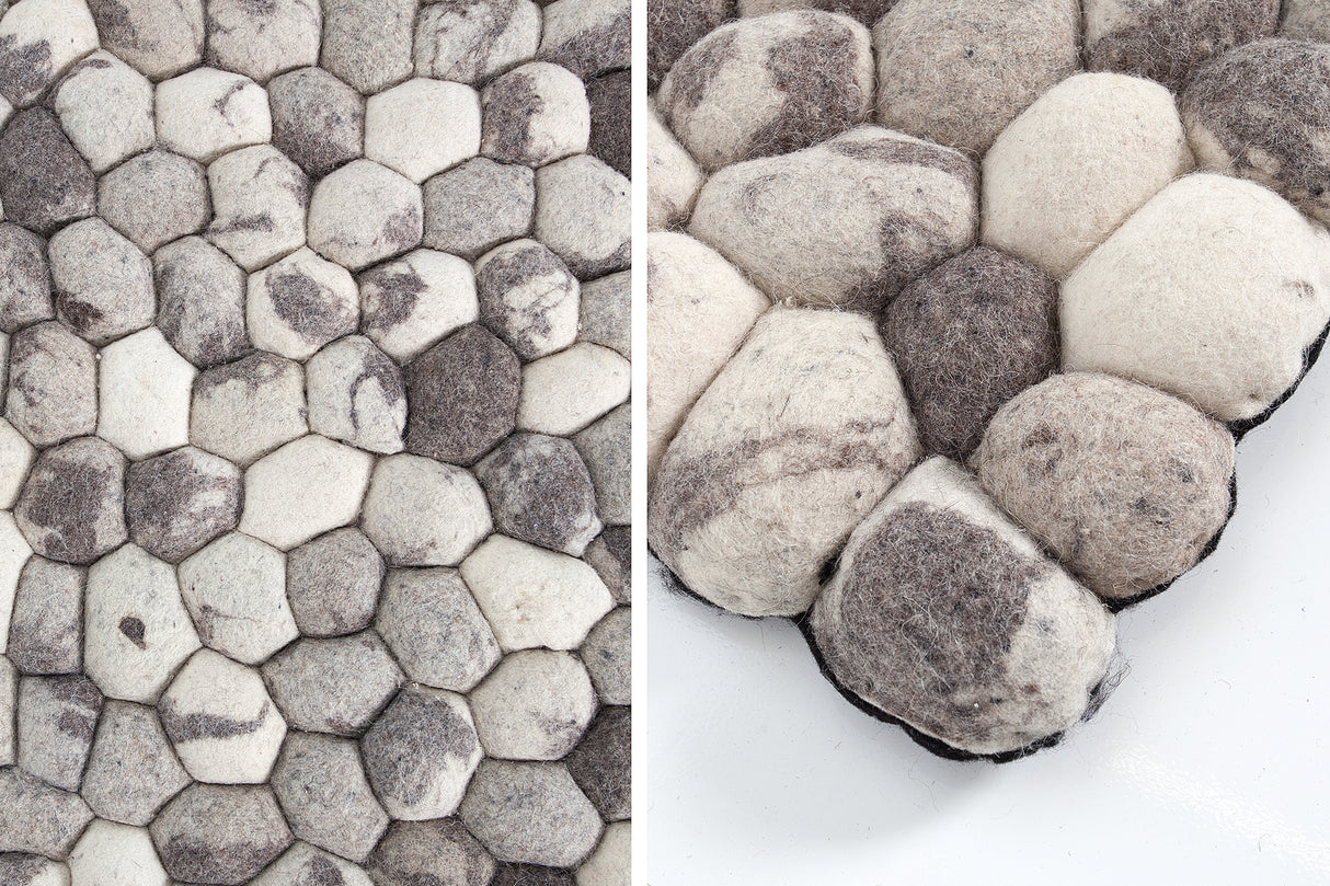 Carpet ORGANIC LIVING 200x120cm wool felt grey