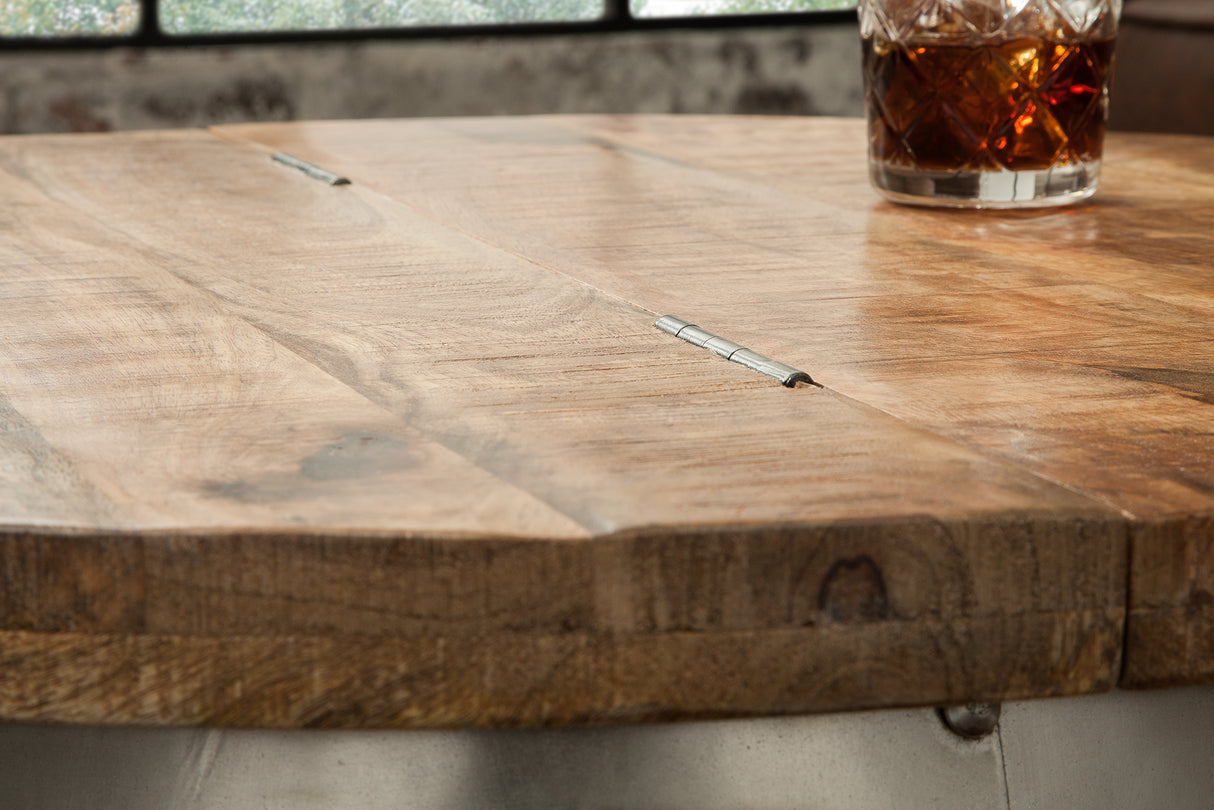 Couchtisch DRUMP STORAGE 68cm massives Mangoholz natur
