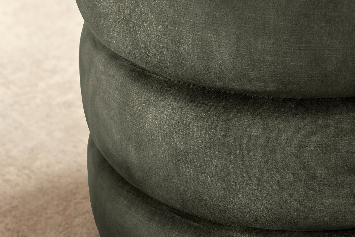 Stool VOQUE 50cm velvet green w/ storage space