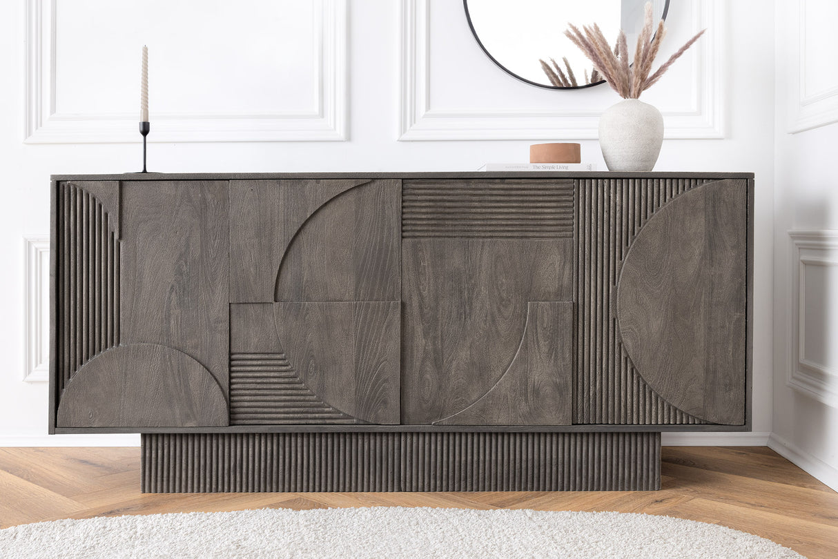 Sideboard ART DECO 170cm 3D Mangoholz grau
