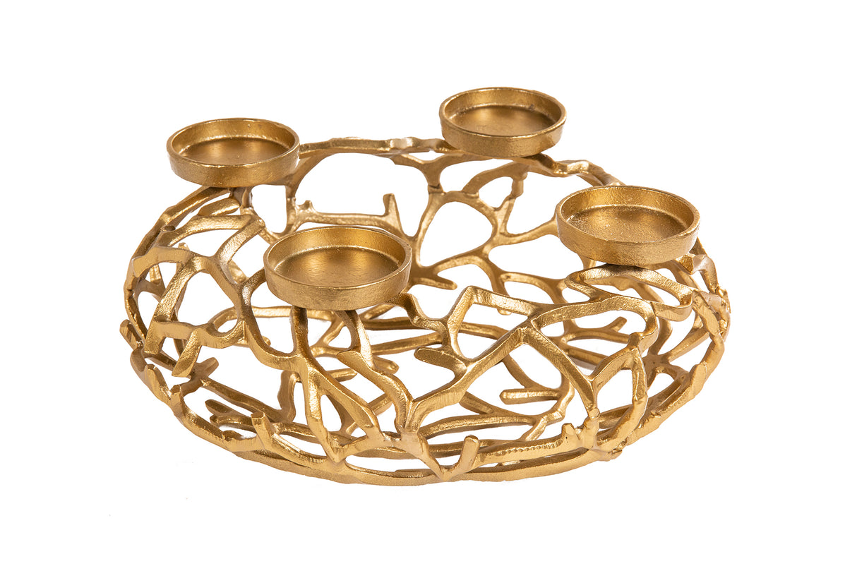 Candleholder ABSTRACT 38cm 4 flames gold