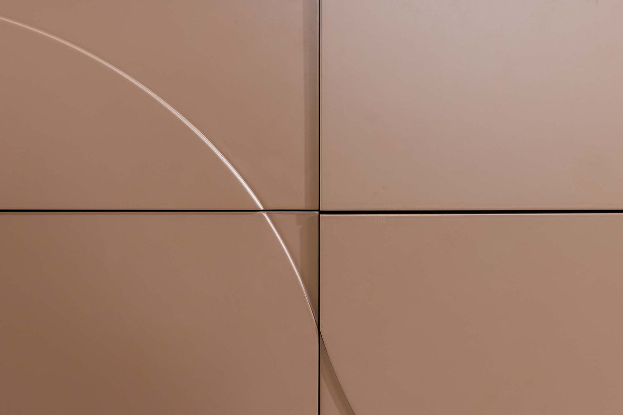 Sideboard SAVOY 150 cm 3D Natur mit Travertinmarmor-Keramikplatte