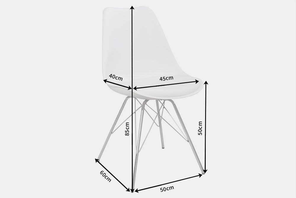 Stuhl SCANDINAVIA MASTERPIECE Retrostil weiß