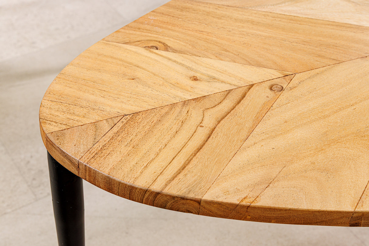 Coffee table ADLON set of 2 acacia wood natural and marble white