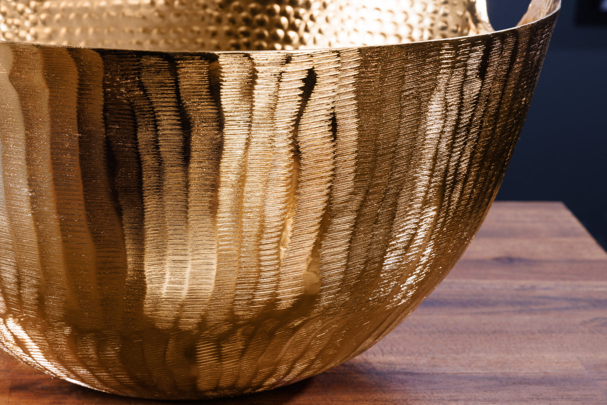 Decoration bowl ORIENT 40cm with hammer stroke effect gold