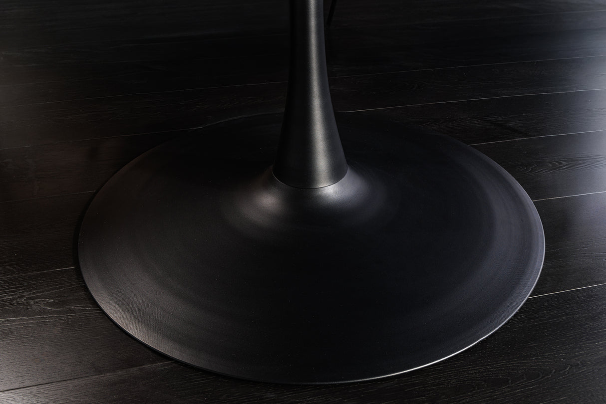 Dining table ATELIER 120cm round natural oak wood look w/ black metal frame