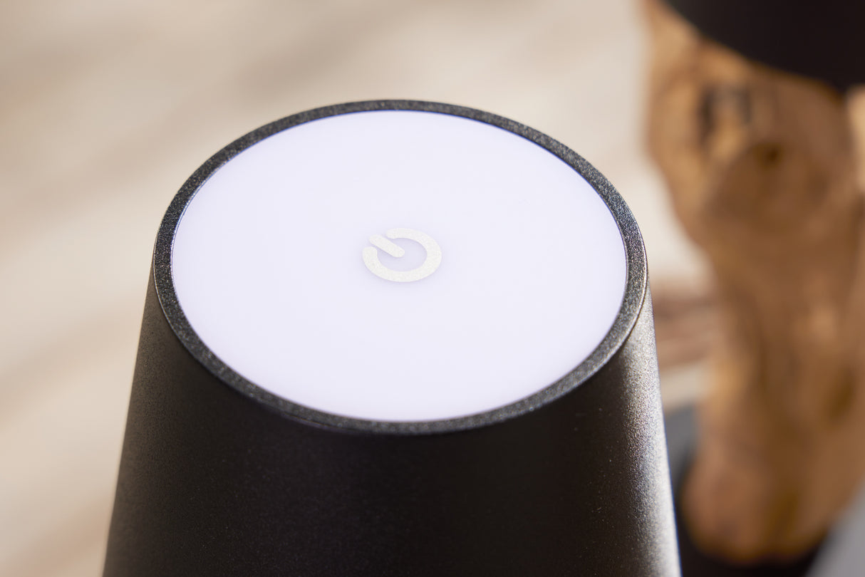 LED Battery table lamp HYPNOTIC TO GO 30cm black natural rechargeable w/ touch dimmer cable-free