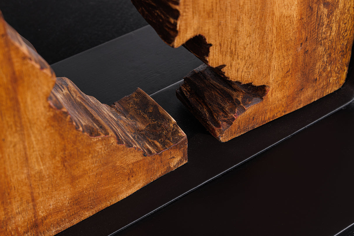 Table lamp DESIGNED BY NATURE 60cm raintree wood natural black w/ white shade handmade