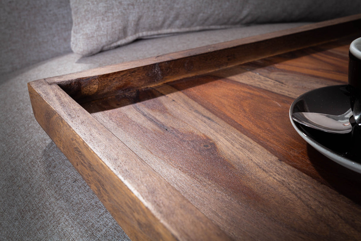 Tray MAKASSAR 50cm sheesham smoke finish