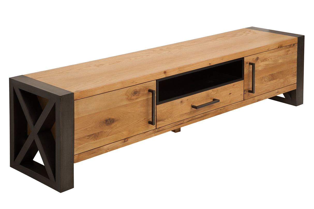 TV-Lowboard THOR 200cm wild oak wood industrial style