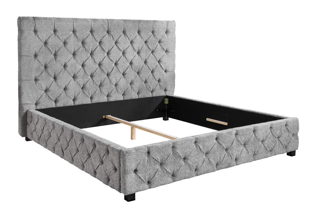 Bed PARIS CHESTERFIELD 180x200cm bouclé grey
