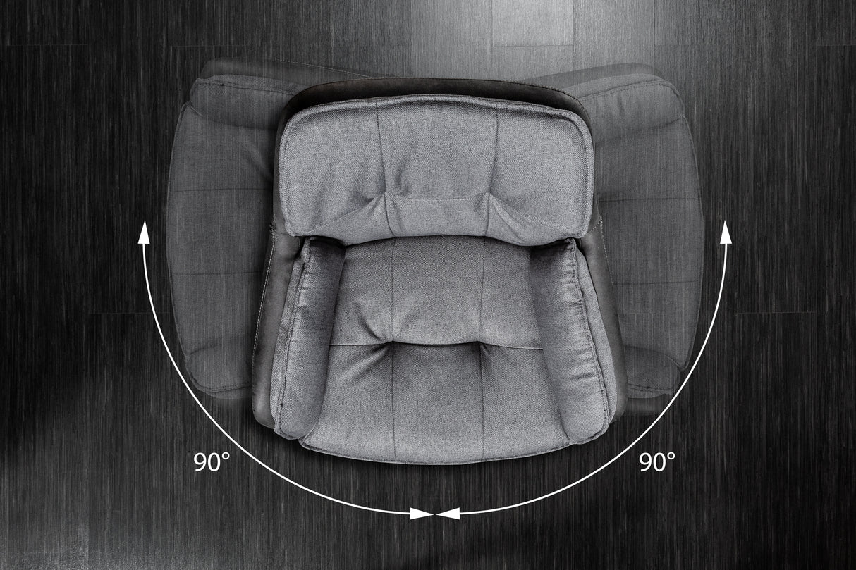 Drehsessel LOUNGER 180° mit Armlehnen Mikrofaser grau anthrazit