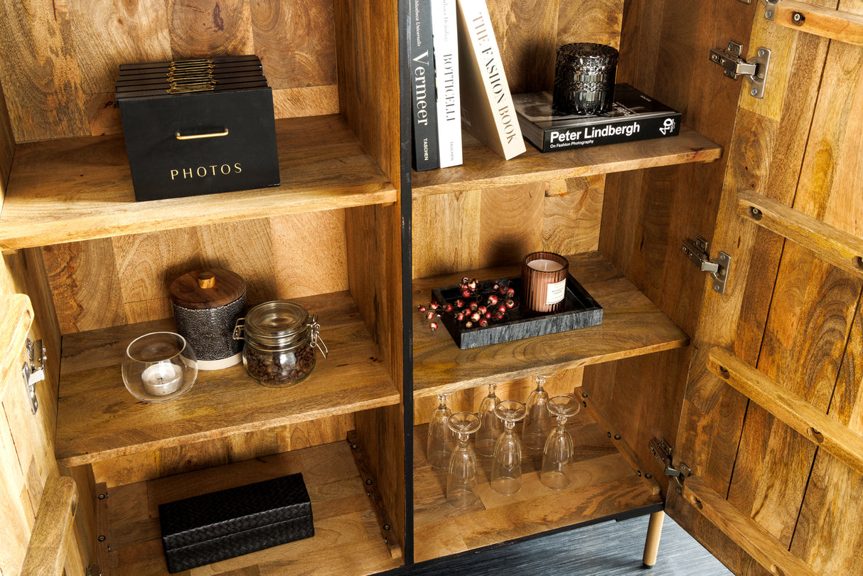 Highboard MANDALA 120cm mango brown black
