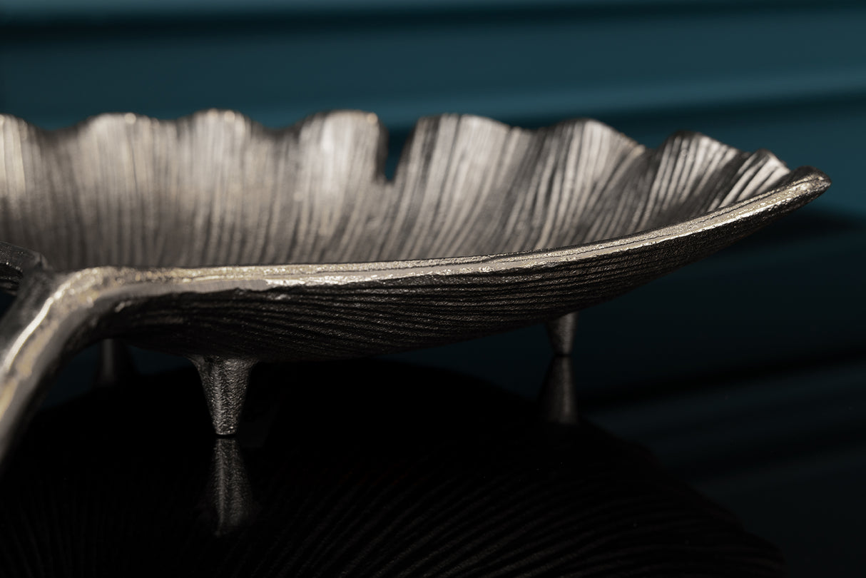 Decoration bowl GINKGO 42cm silver