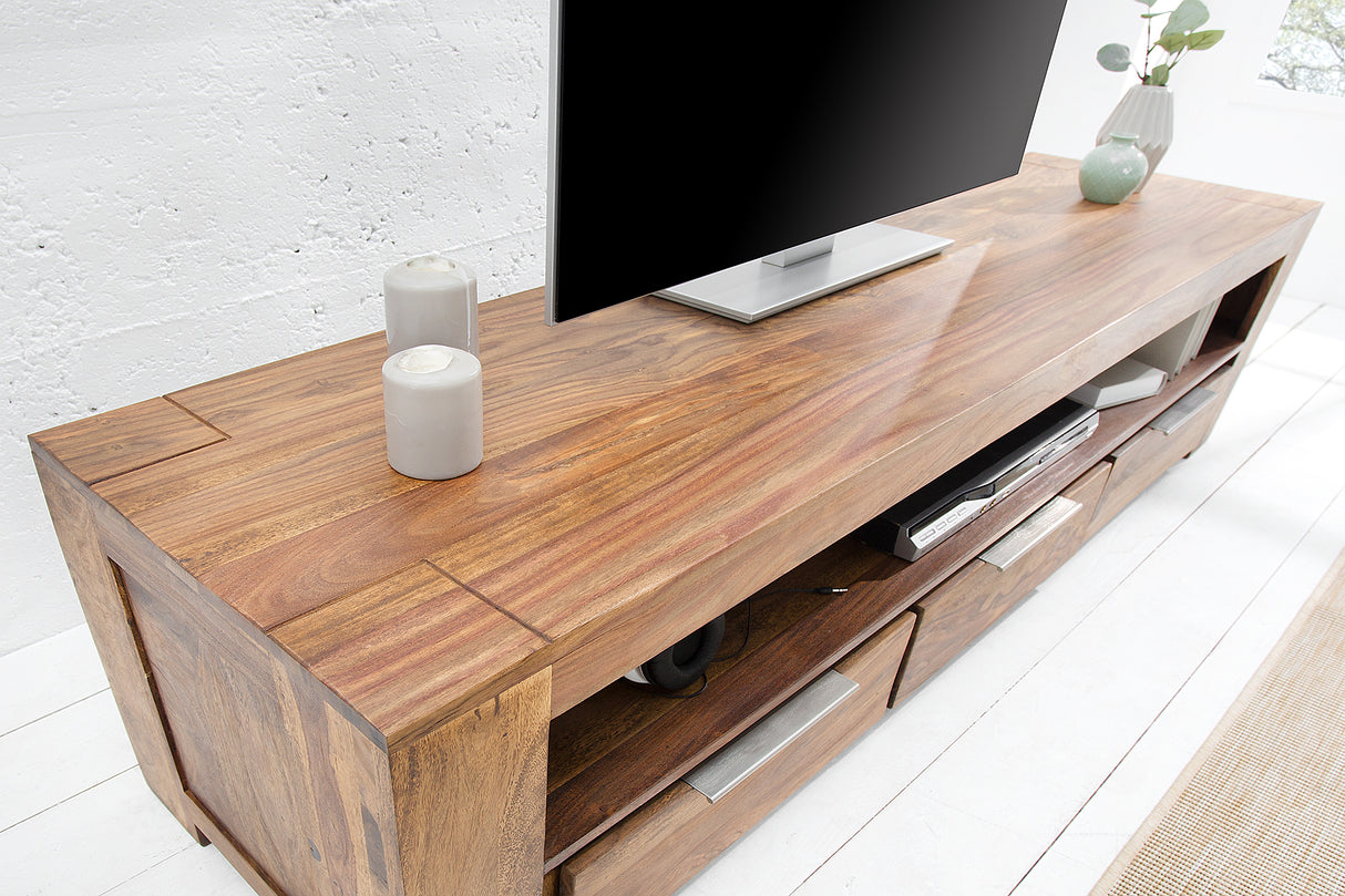 TV-Board MAKASSAR 170cm 3 Schubladen Sheesham-Holz