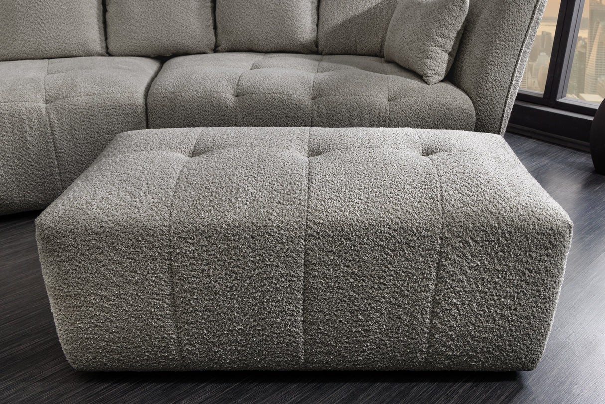 Sofa ROYAL 120cm spring core bouclé grey