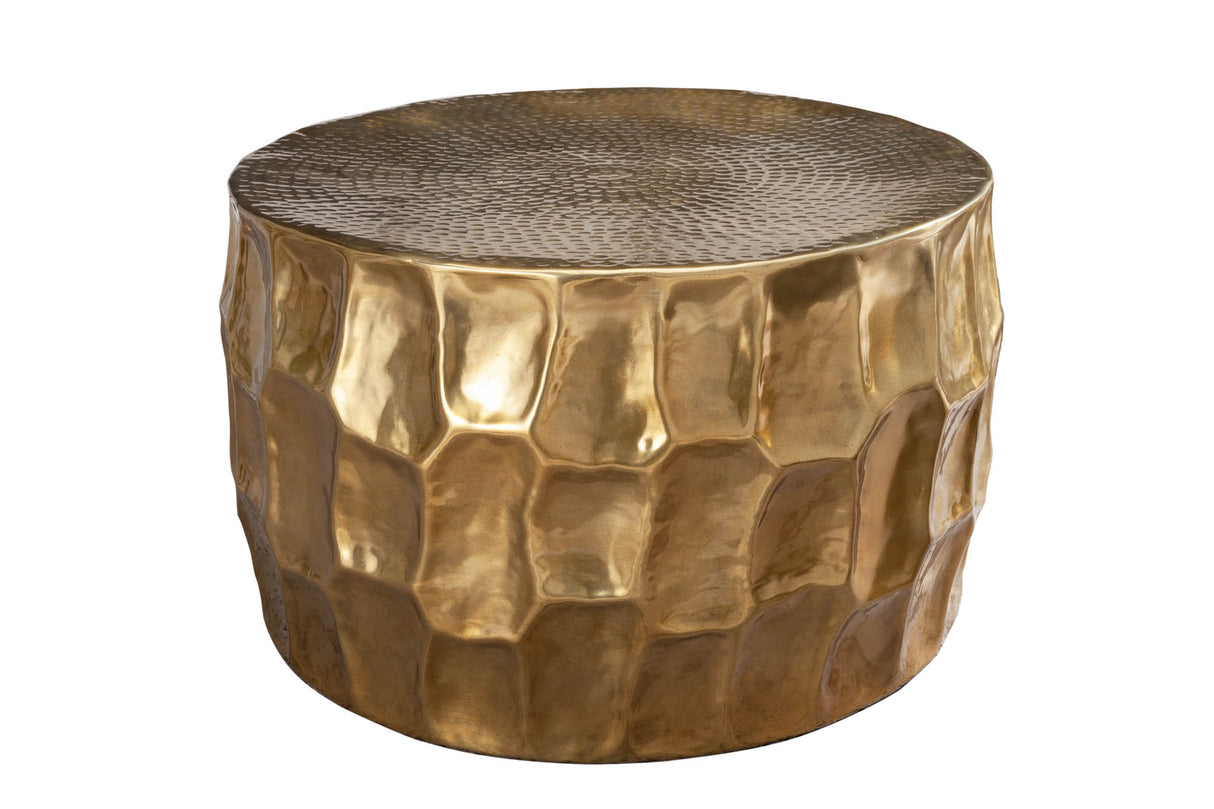 B-Coffee table ORGANIC ORIENT 70cm with hammer stroke effect gold
