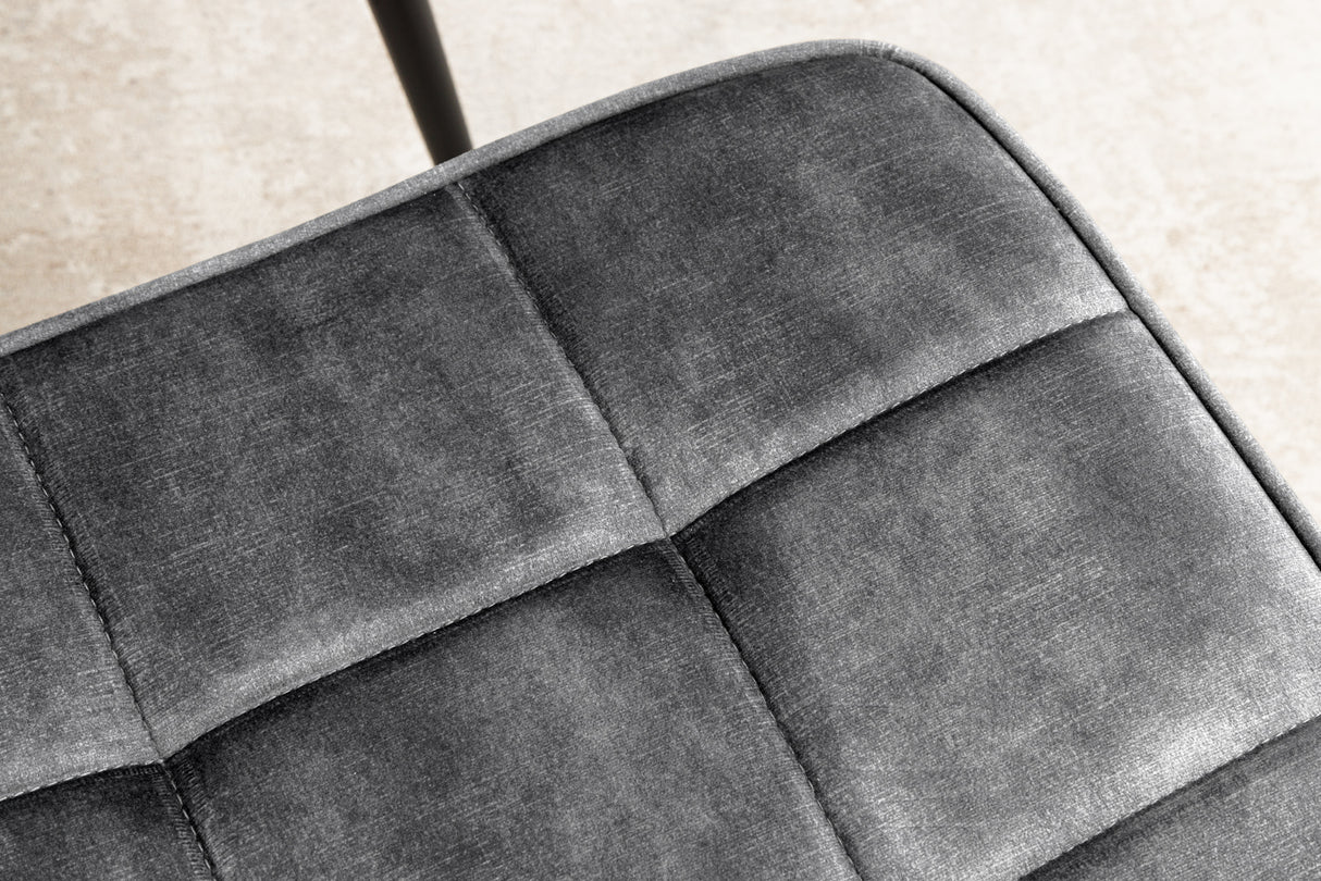 Stool SCANDINAVIA 40cm velvet grey