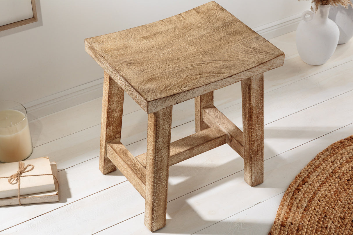 Stool FINCA 40cm mango natural beige