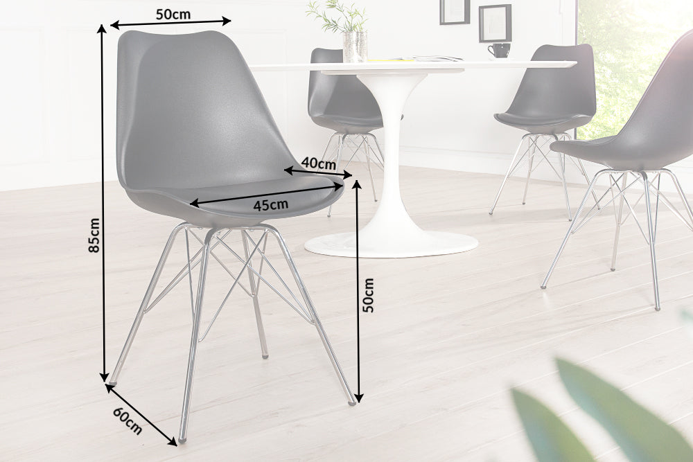 Stuhl SCANDINAVIA MASTERPIECE im Retro-Stil schwarz