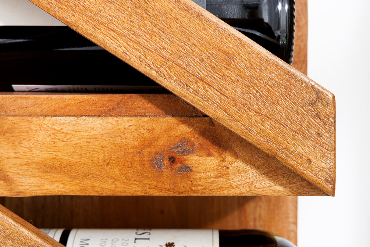Wine rack MAKASSAR 80cm for 5 bottles recycled wood