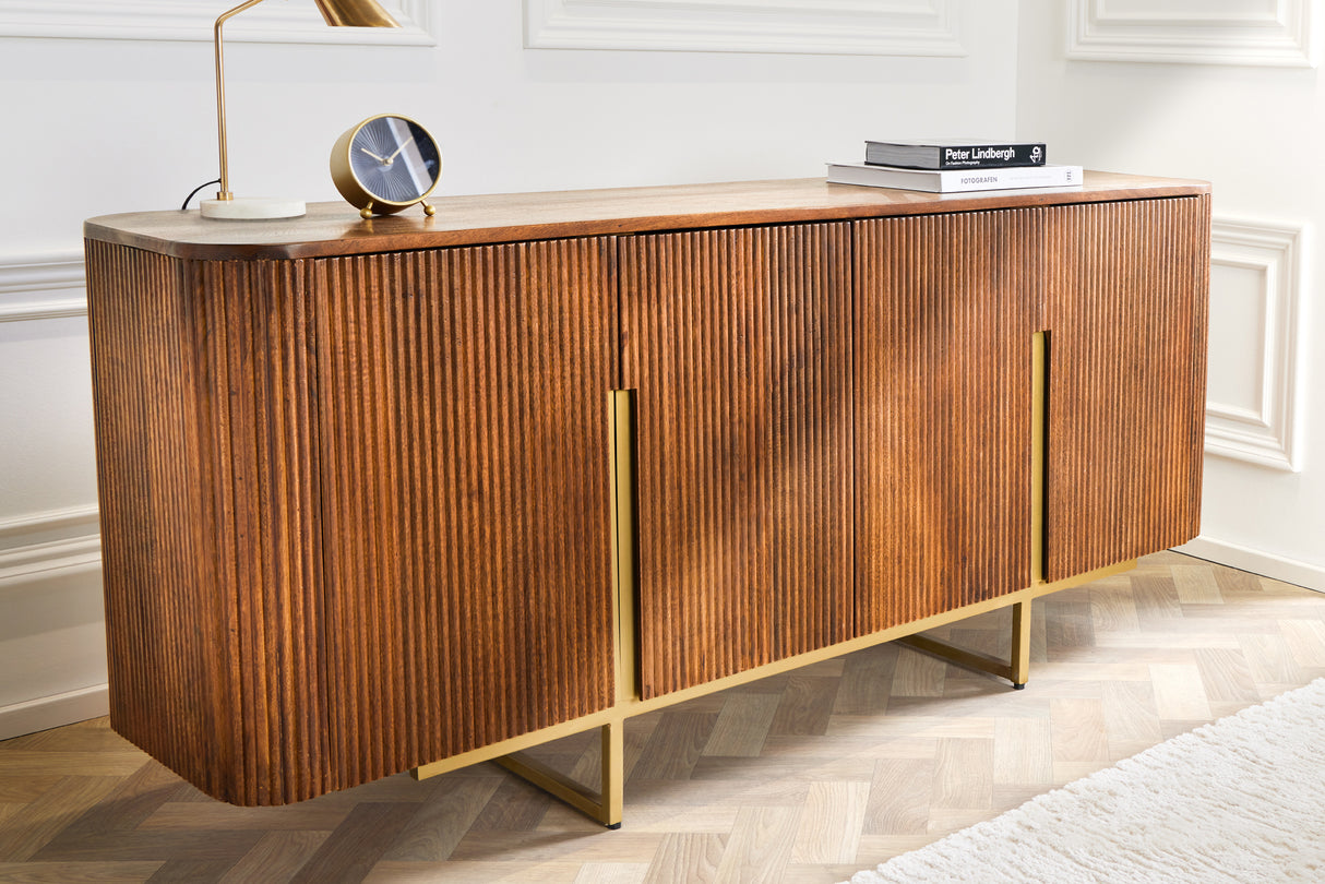 Sideboard GATSBY 160cm retro style mango gold