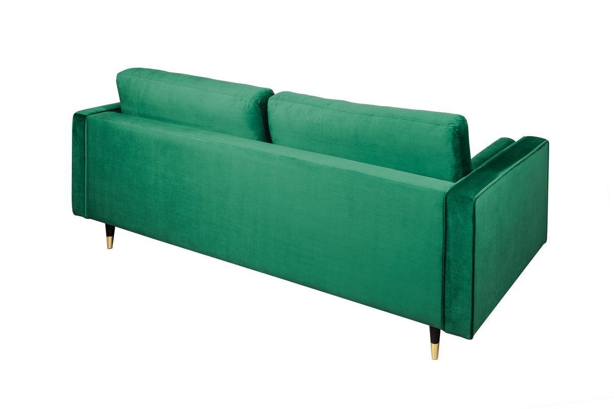 Sofa COZY VELVET 220cm 3-seater velvet emerald green
