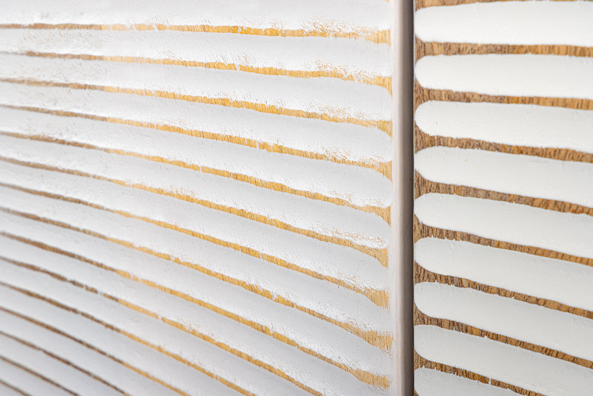 Sideboard GOLDEN SUNSET 180cm 3D mango wood white handmade