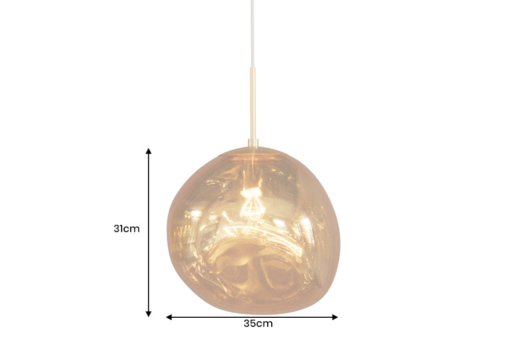 Pendelleuchte LIQUID DIAMOND 35cm Glas gold