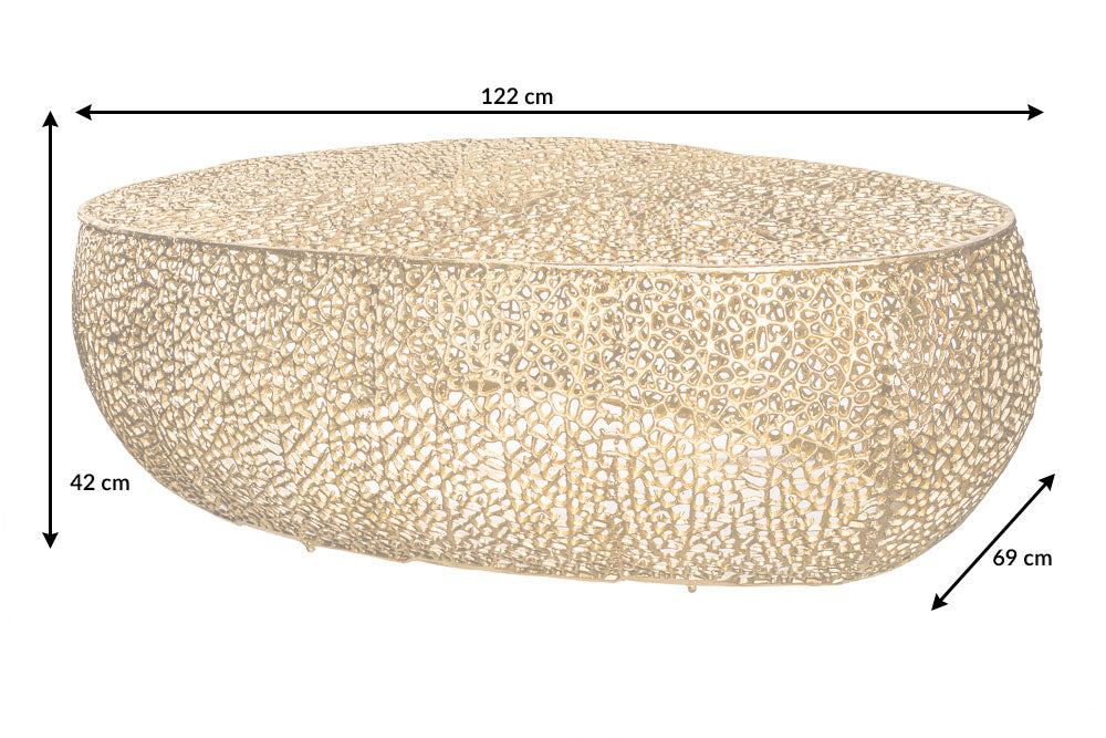 Coffee table ABSTRACT LEAF 120cm gold