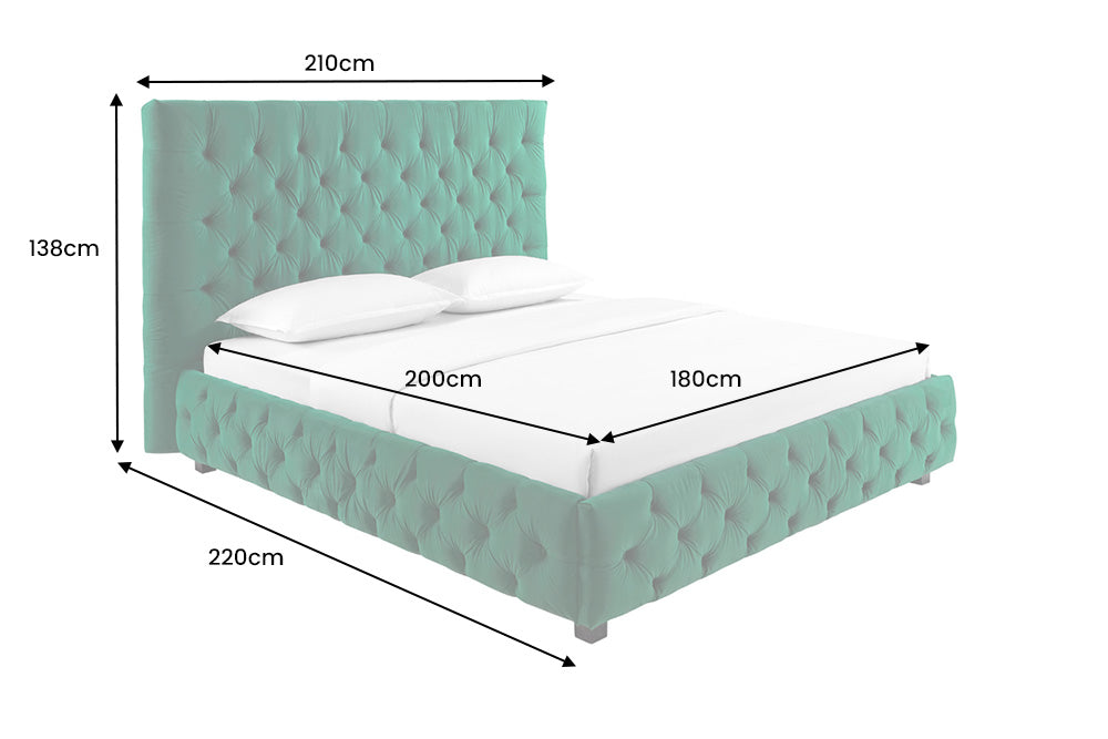 Bett PARIS CHESTERFIELD 180x200cm Samt dunkelgrün