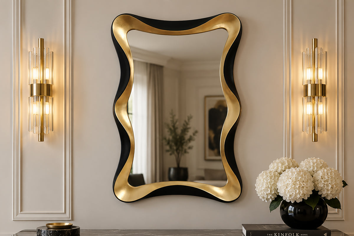 Wandspiegel ALICE 120 cm schwarz gold