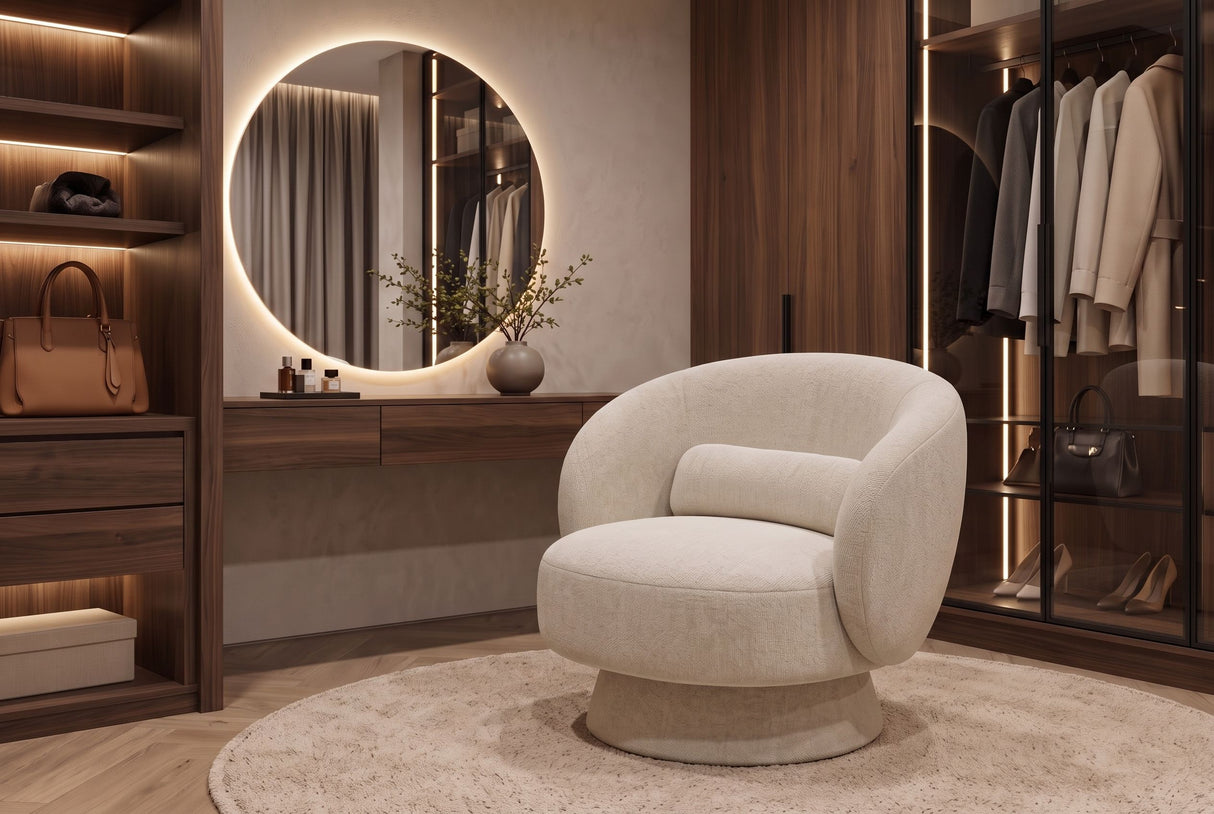 Sessel BOSSA NOVA 360° drehbar Chenille beige