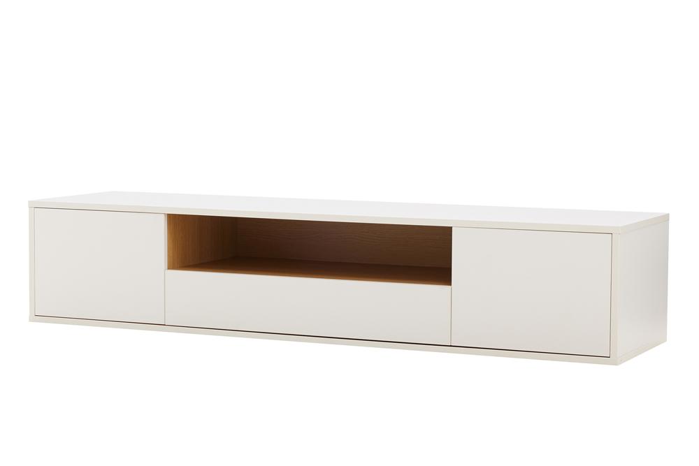 TV-Board LOFT 150cm hanging white natural