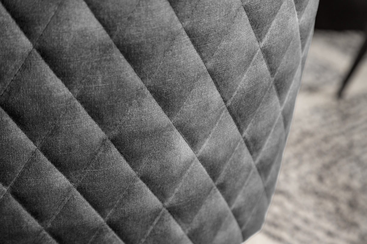 Swivel chair EUPHORIA rotatable 180° with armrests velvet dark grey