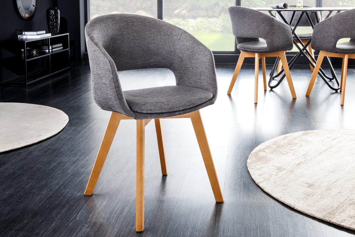 Chair NORDIC STAR textured fabric grey
