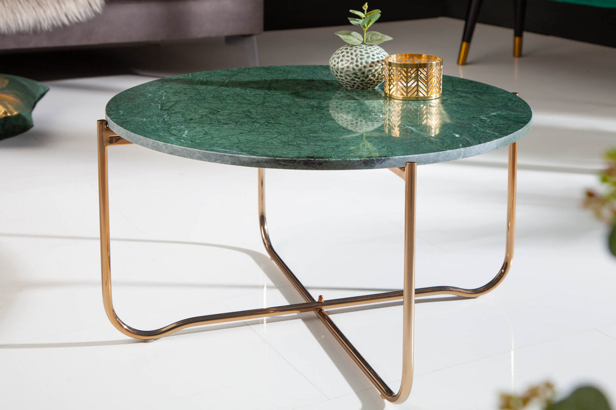 Couchtisch NOBLE 65cm Marmor grün mit abnehmbarer Platte