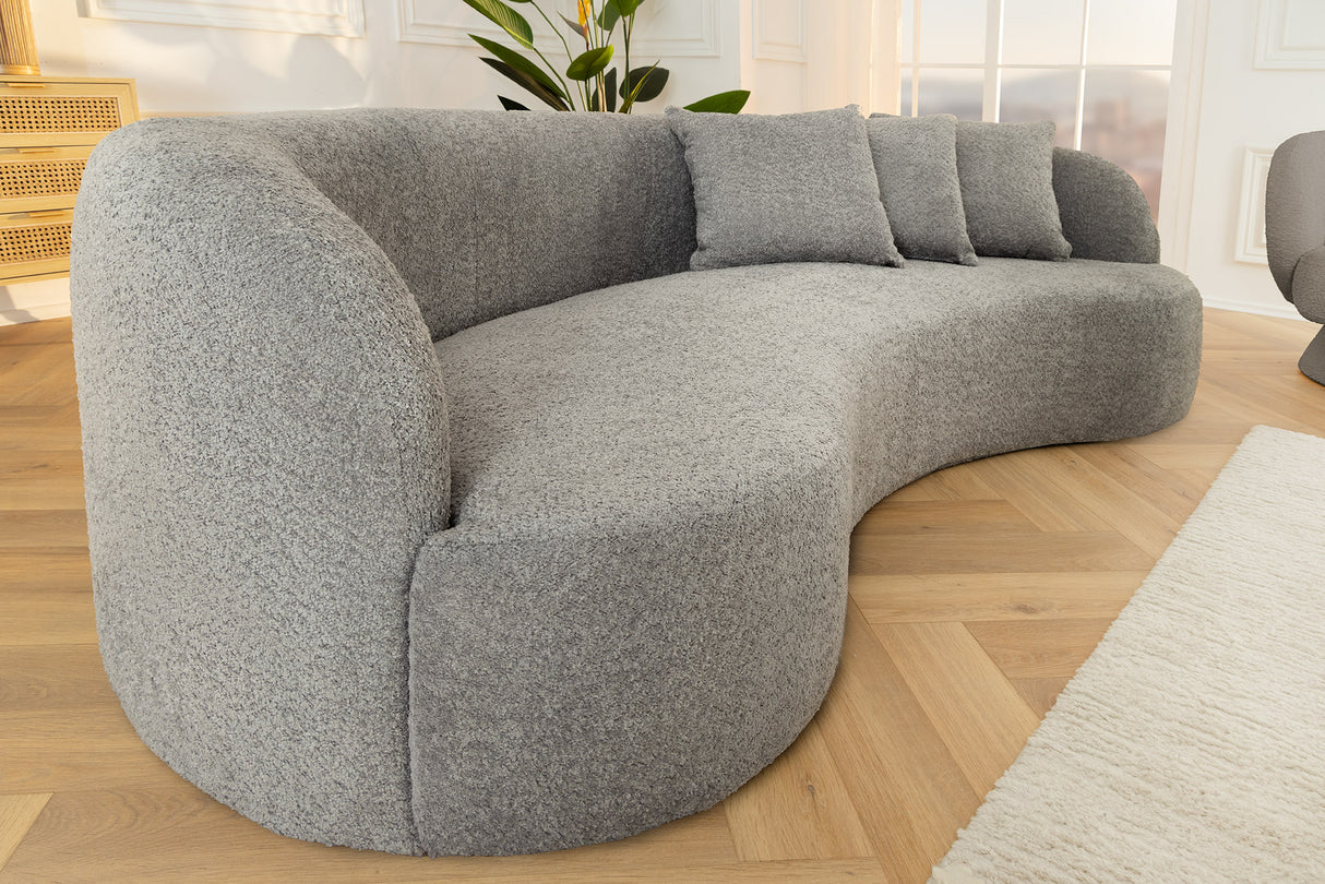 Sofa ATELIER 230cm 3-seater bouclé grey