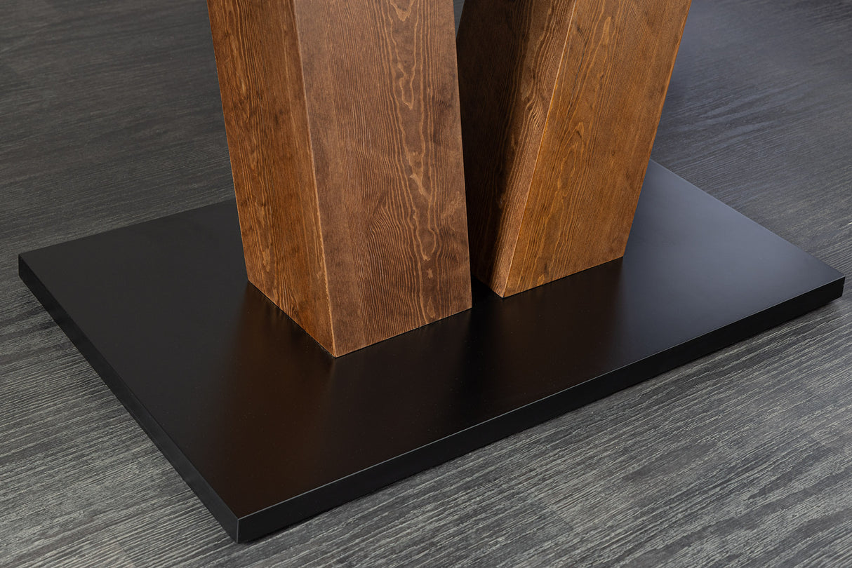 Dining table RANCHO 160-200cm extendable pinewood natural black