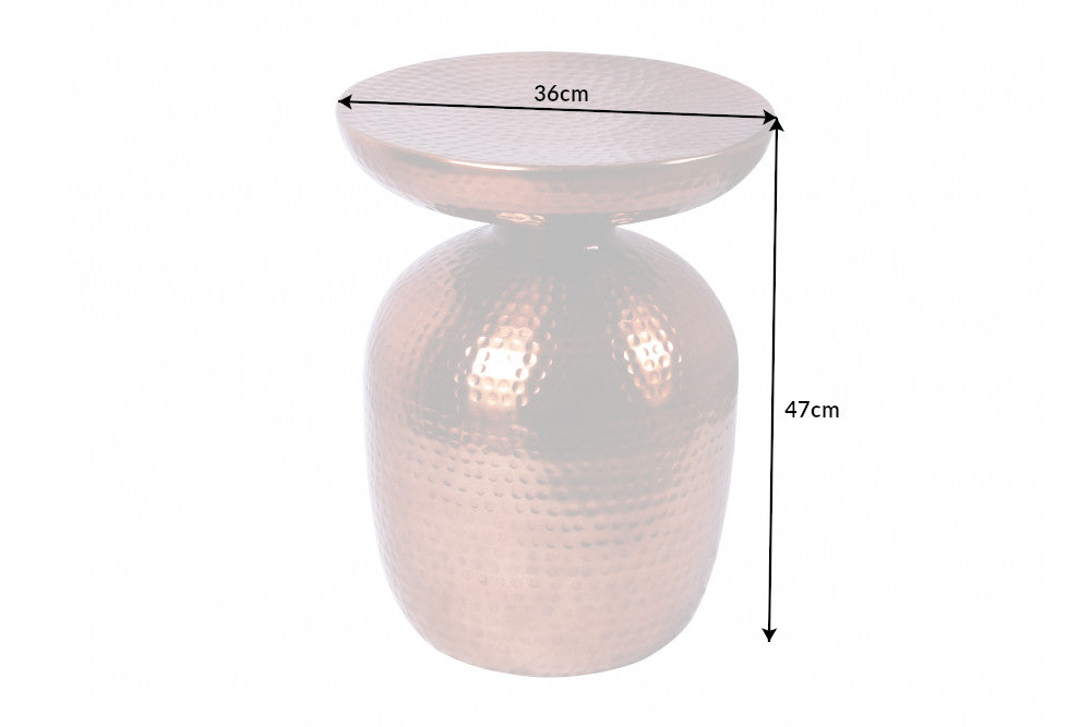 Beistelltisch ORIENT 50cm mit Hammerschlageffekt kupfer