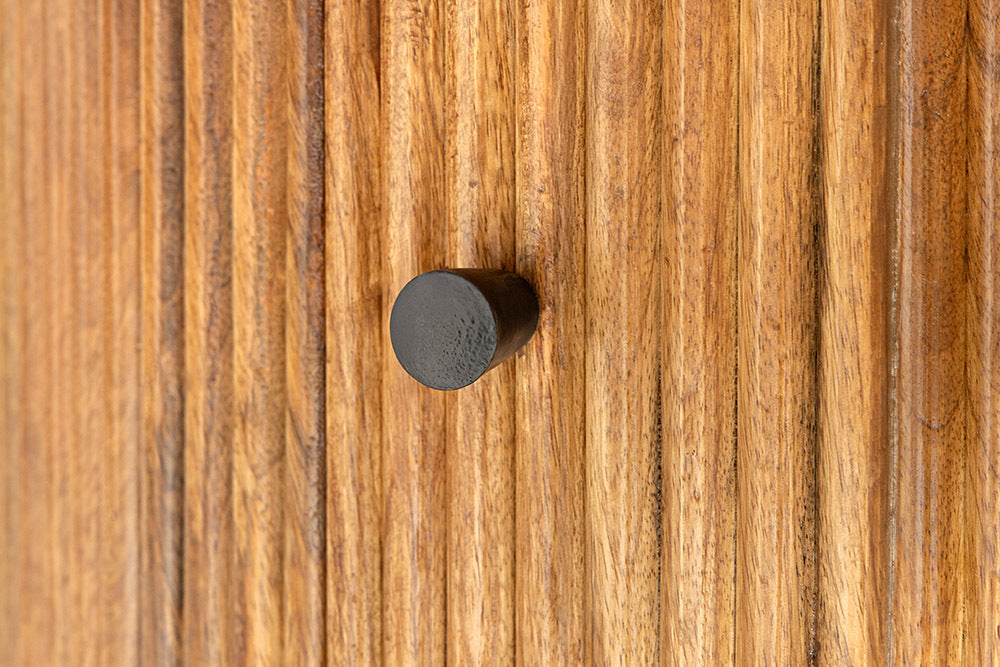 Esstisch TRES CHIC Ø 120cm rund Mangoholz braun mit Stauraum